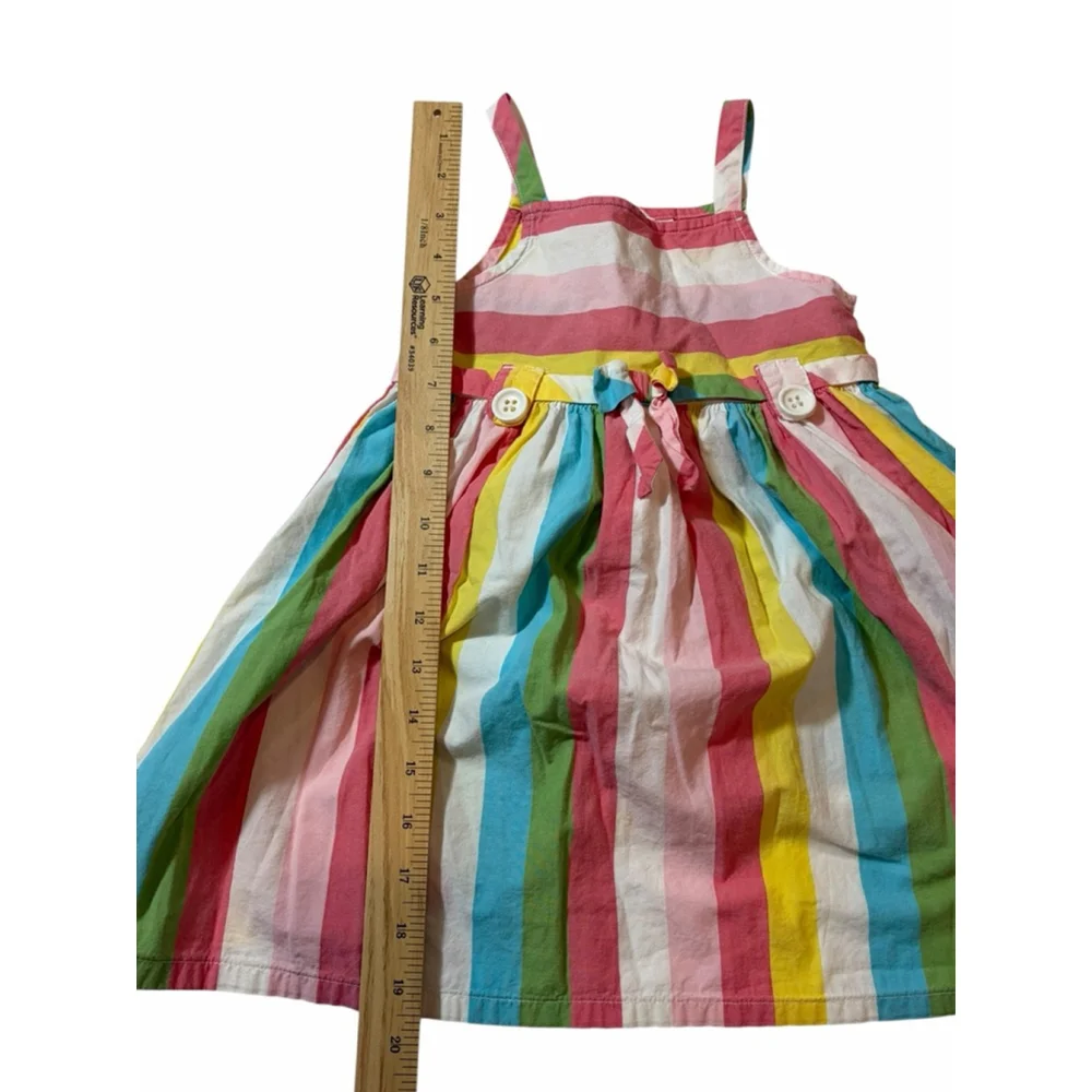 Vintage Gymboree Rainbow Stripe Sundress Girls 3T Colorful Summer Cotton